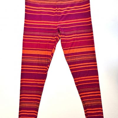 LuLaRoe leggings adult TC (tall & curvy) orange maroon purple(ish) patterned NEW